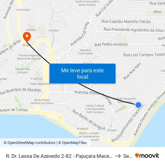 R. Dr. Lessa De Azevedo 2-82 - Pajuçara Maceió - Al 57030-180 Brasil to Seune map
