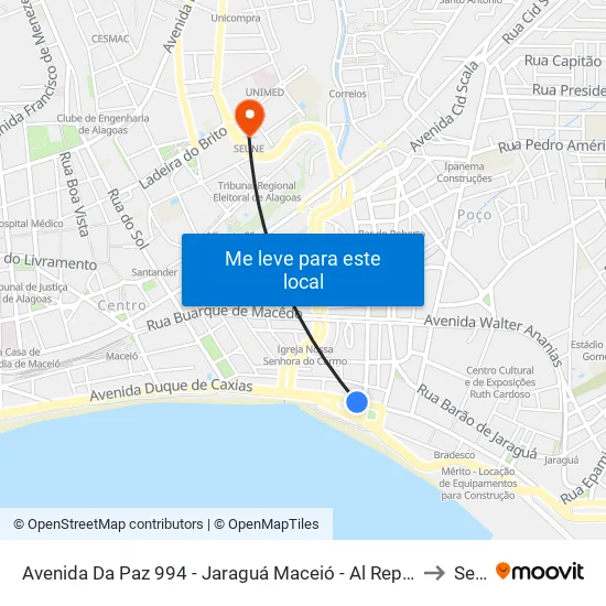Avenida Da Paz 994 - Jaraguá Maceió - Al República Federativa Do Brasil to Seune map