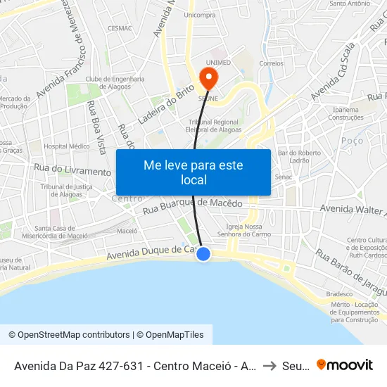 Avenida Da Paz 427-631 - Centro Maceió - Al Brasil to Seune map