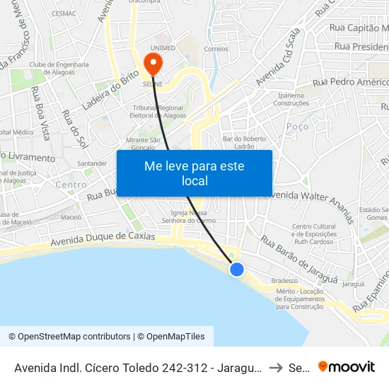 Avenida Indl. Cícero Toledo 242-312 - Jaraguá Maceió - Al Brasil to Seune map