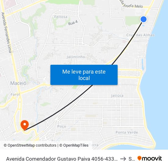 Avenida Comendador Gustavo Paiva 4056-4332 - Cruz Das Almas Maceió - Al República Federativa Do Brasil to Seune map