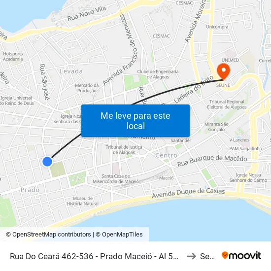 Rua Do Ceará 462-536 - Prado Maceió - Al 57010-350 Brasil to Seune map
