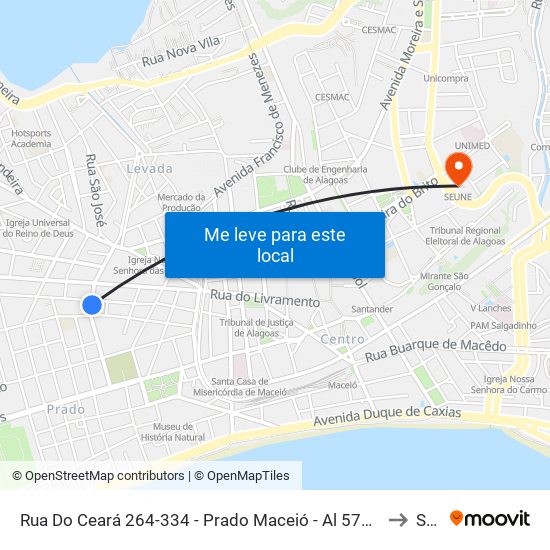 Rua Do Ceará 264-334 - Prado Maceió - Al 57010-350 República Federativa Do Brasil to Seune map