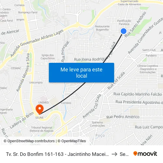 Tv. Sr. Do Bonfim 161-163 - Jacintinho Maceió - Al Brasil to Seune map