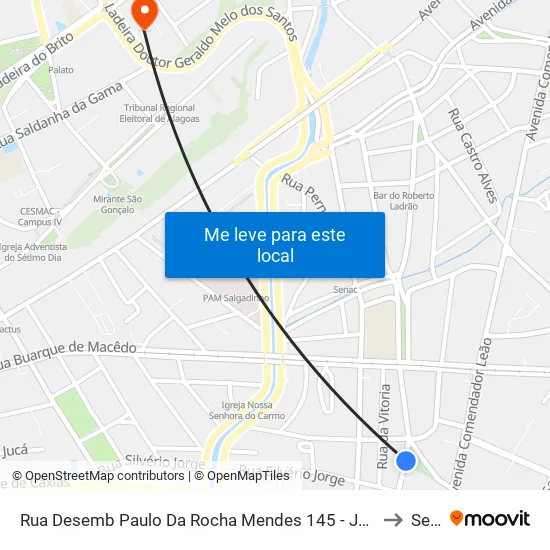 Rua Desemb Paulo Da Rocha Mendes 145 - Jaraguá Maceió - Al Brasil to Seune map
