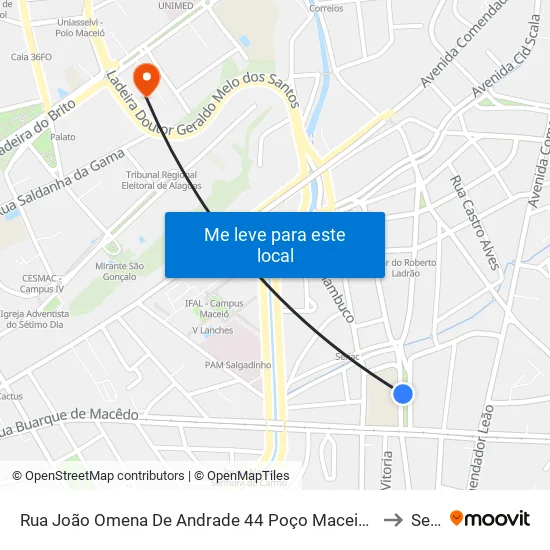 Rua João Omena De Andrade 44 Poço Maceió - Alagoas 57022 Brasil to Seune map
