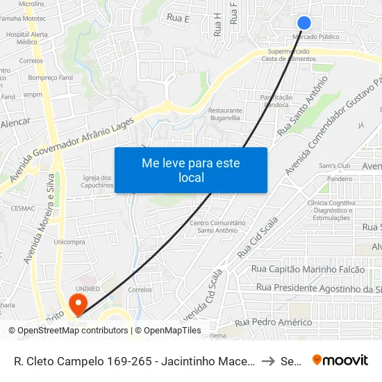 R. Cleto Campelo 169-265 - Jacintinho Maceió - Al Brasil to Seune map