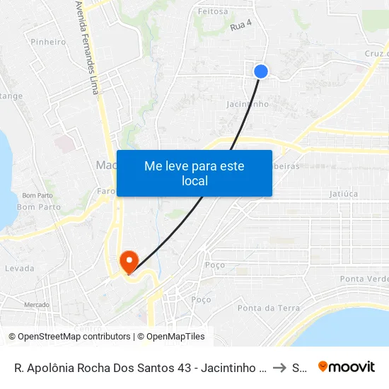 R. Apolônia Rocha Dos Santos 43 - Jacintinho Maceió - Al 57041-300 Brasil to Seune map