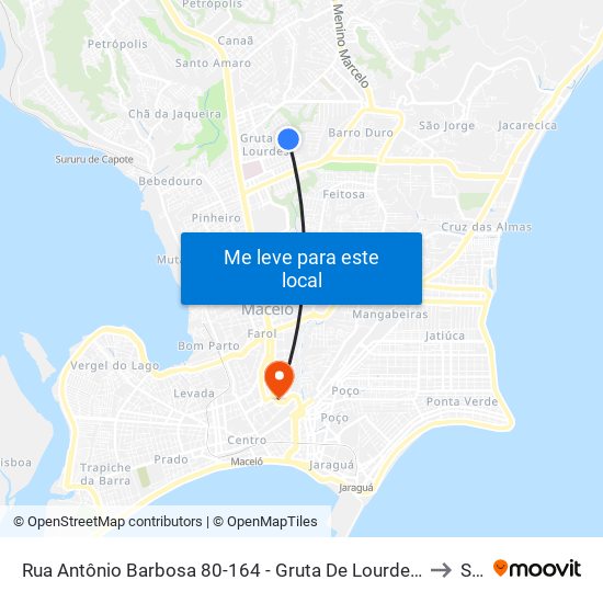 Rua Antônio Barbosa 80-164 - Gruta De Lourdes Maceió - Al 57052-710 República Federativa Do Brasil to Seune map