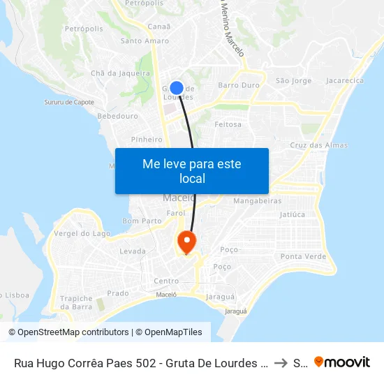 Rua Hugo Corrêa Paes 502 - Gruta De Lourdes Maceió - Al 57052-827 República Federativa Do Brasil to Seune map