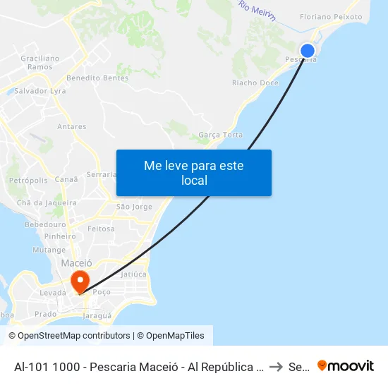 Al-101 1000 - Pescaria Maceió - Al República Federativa Do Brasil to Seune map
