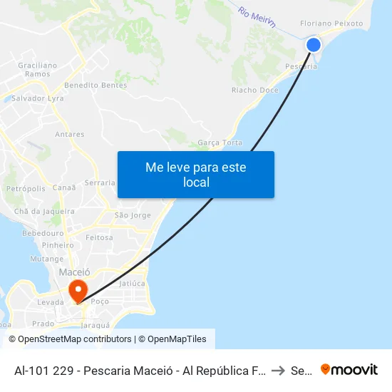 Al-101 229 - Pescaria Maceió - Al República Federativa Do Brasil to Seune map