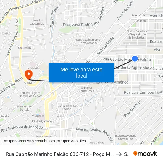 Rua Capitão Marinho Falcão 686-712 - Poço Maceió - Al 57025-260 República Federativa Do Brasil to Seune map