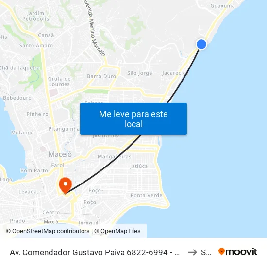 Av. Comendador Gustavo Paiva 6822-6994 - Cruz Das Almas Maceió - Al Brasil to Seune map