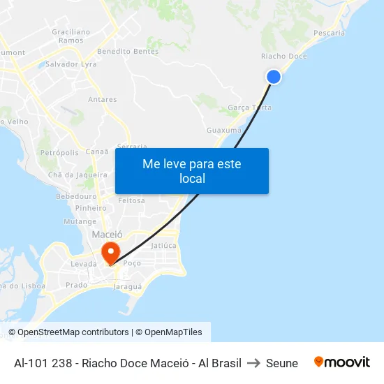 Al-101 238 - Riacho Doce Maceió - Al Brasil to Seune map