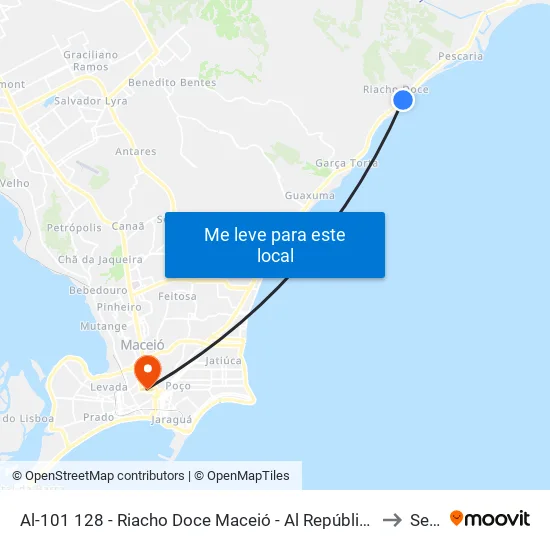 Al-101 128 - Riacho Doce Maceió - Al República Federativa Do Brasil to Seune map