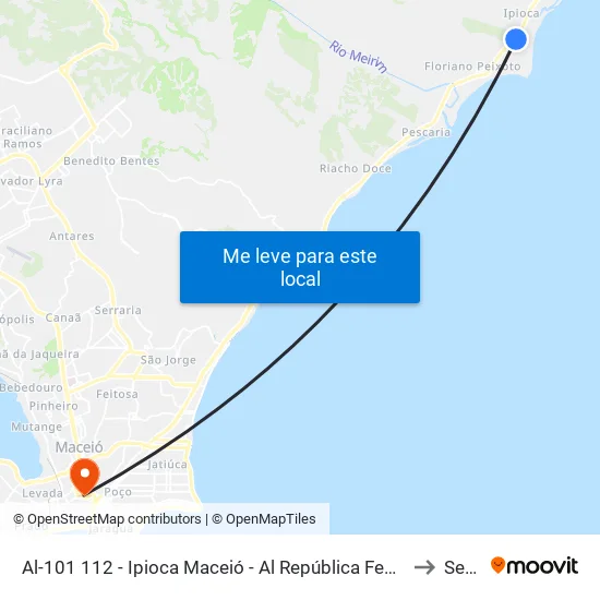 Al-101 112 - Ipioca Maceió - Al República Federativa Do Brasil to Seune map