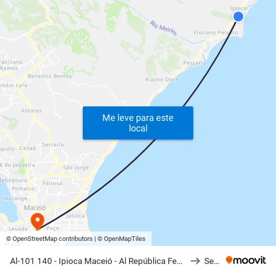 Al-101 140 - Ipioca Maceió - Al República Federativa Do Brasil to Seune map