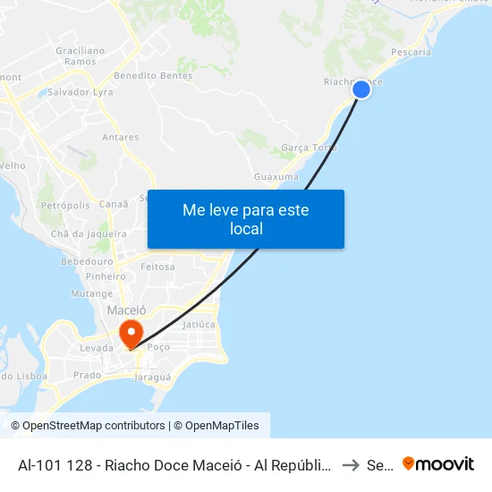 Al-101 128 - Riacho Doce Maceió - Al República Federativa Do Brasil to Seune map