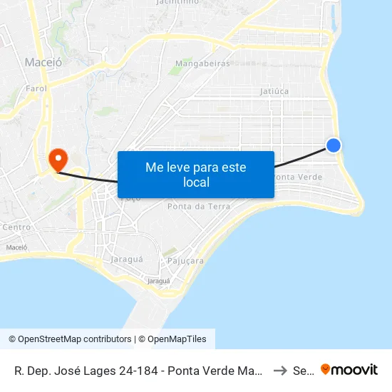 R. Dep. José Lages 24-184 - Ponta Verde Maceió - Al 57035-330 Brasil to Seune map