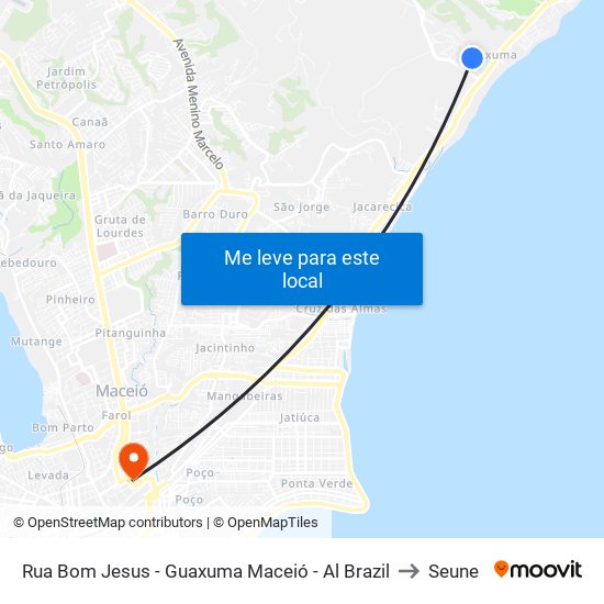 Rua Bom Jesus - Guaxuma Maceió - Al Brazil to Seune map