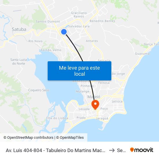 Av. Luís 404-804 - Tabuleiro Do Martins Maceió - Al Brasil to Seune map