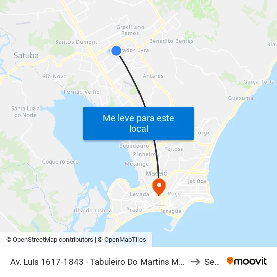 Av. Luís 1617-1843 - Tabuleiro Do Martins Maceió - Al Brasil to Seune map