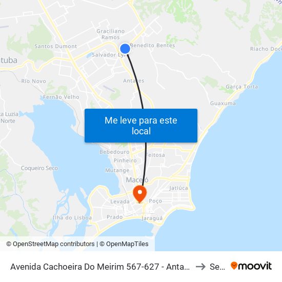 Avenida Cachoeira Do Meirim 567-627 - Antares Maceió - Al Brasil to Seune map