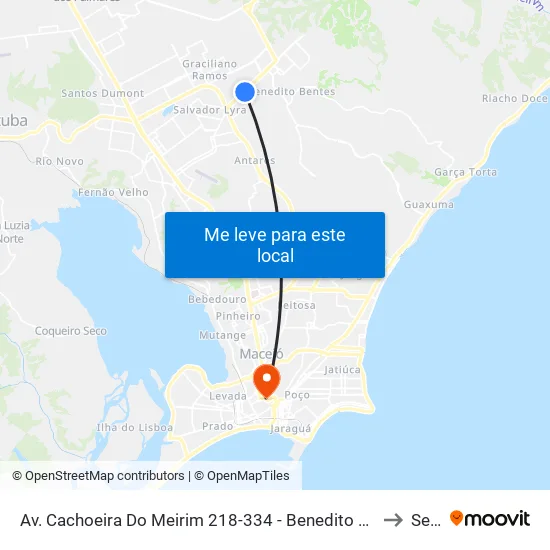 Av. Cachoeira Do Meirim 218-334 - Benedito Bentes Maceió - Al Brasil to Seune map