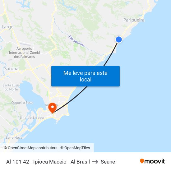 Al-101 42 - Ipioca Maceió - Al Brasil to Seune map