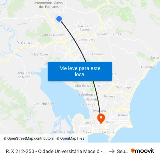 Xr. X 212-250 - Cidade Universitária Maceió - Al Brasil to Seune map