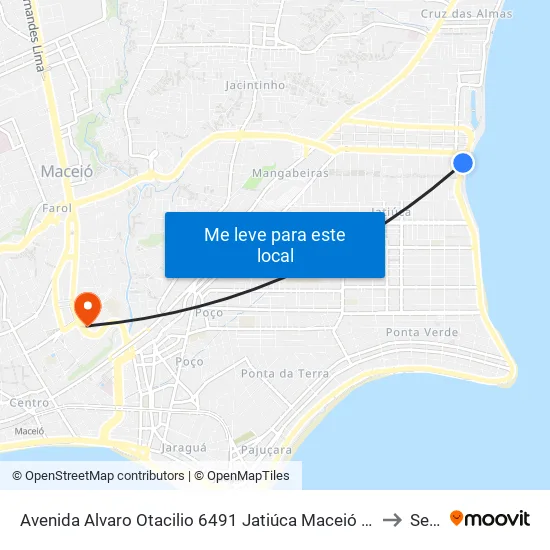 Avenida Alvaro Otacilio 6491 Jatiúca Maceió - Alagoas 57936 Brasil to Seune map