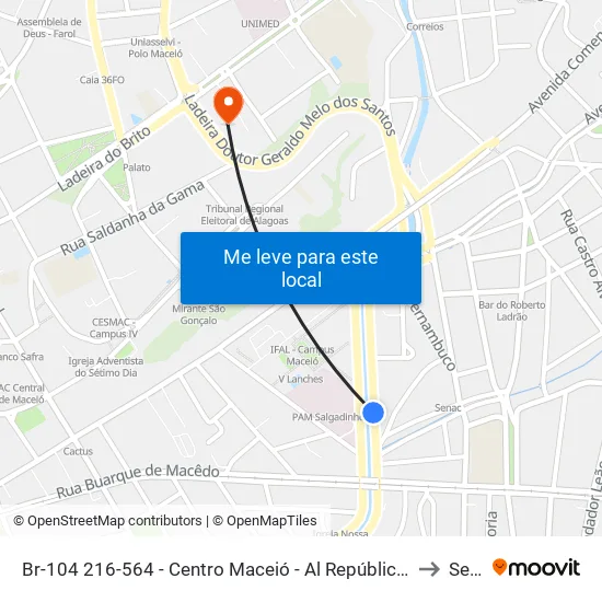 Br-104 216-564 - Centro Maceió - Al República Federativa Do Brasil to Seune map