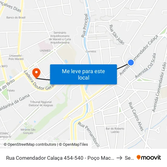 Rua Comendador Calaça 454-540 - Poço Maceió - Al 57025-640 Brasil to Seune map