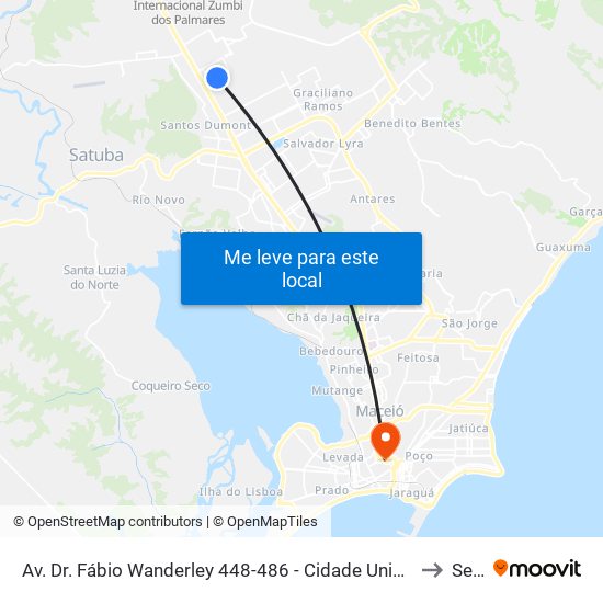 Av. Dr. Fábio Wanderley 448-486 - Cidade Universitária Maceió - Al Brasil to Seune map