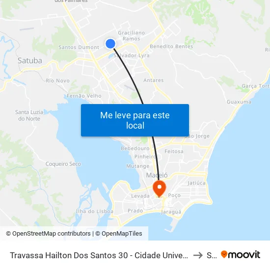 Travassa Hailton Dos Santos 30 - Cidade Universitária Maceió - Al 57073-480 República Federativa Do Brasil to Seune map