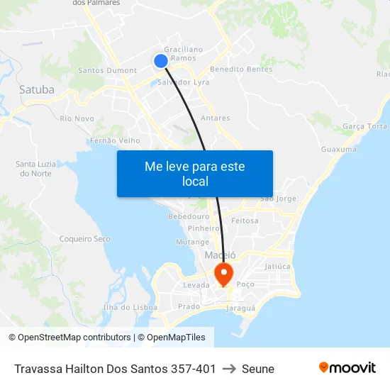 Travassa Hailton Dos Santos 357-401 to Seune map