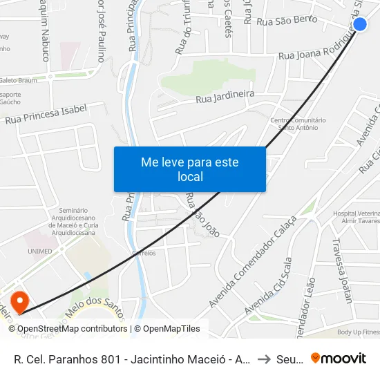 R. Cel. Paranhos 801 - Jacintinho Maceió - Al Brasil to Seune map