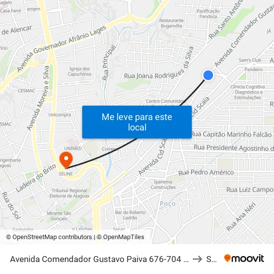 Avenida Comendador Gustavo Paiva 676-704 - Mangabeiras Maceió - Al Brasil to Seune map