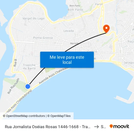 Rua Jornalista Oséias Rosas 1446-1668 - Trapiche Da Barra Maceió - Al Brasil to Seune map