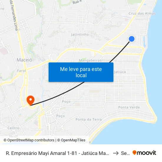 R. Empresário Mayi Amaral 1-81 - Jatiúca Maceió - Al 57035-820 Brasil to Seune map