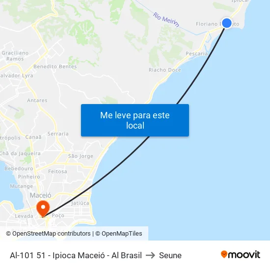 Al-101 51 - Ipioca Maceió - Al Brasil to Seune map