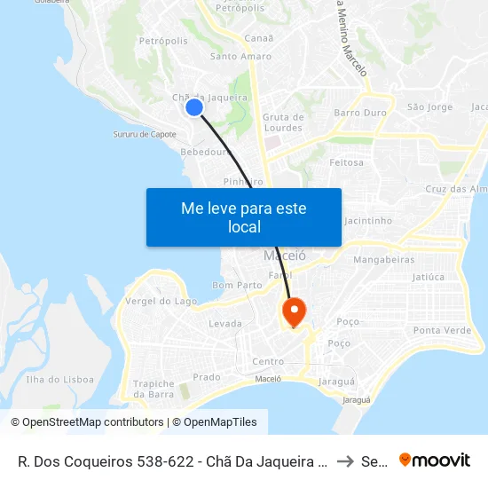 R. Dos Coqueiros 538-622 - Chã Da Jaqueira Maceió - Al Brasil to Seune map