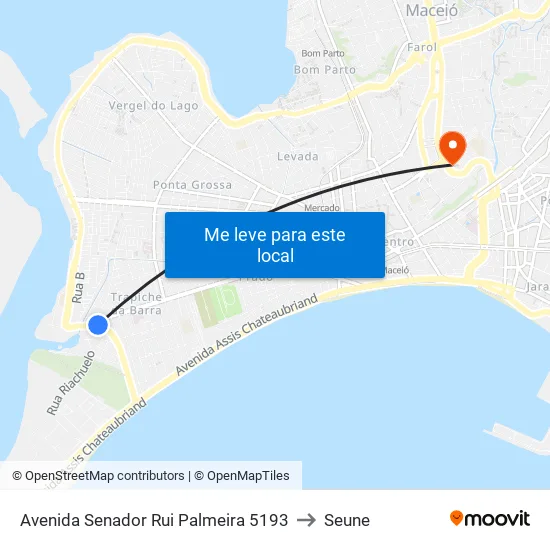 Avenida Senador Rui Palmeira 5193 to Seune map