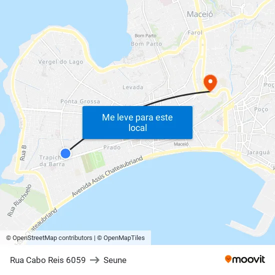 Rua Cabo Reis 6059 to Seune map