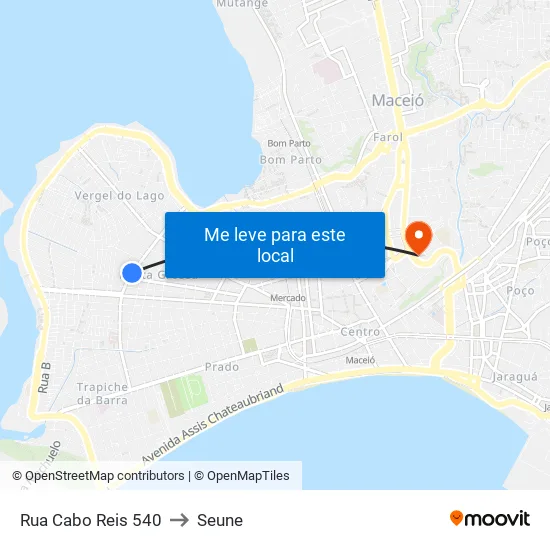 Rua Cabo Reis 540 to Seune map