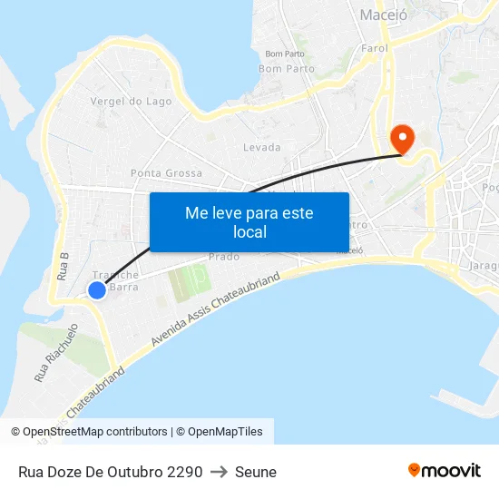 Rua Doze De Outubro 2290 to Seune map
