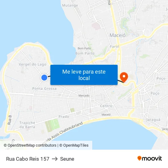 Rua Cabo Reis 157 to Seune map
