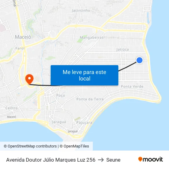 Avenida Doutor Júlio Marques Luz 256 to Seune map