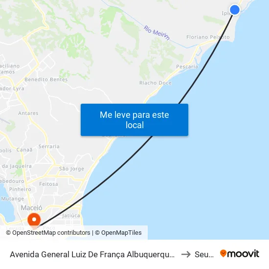 Avenida General Luiz De França Albuquerque 42 to Seune map